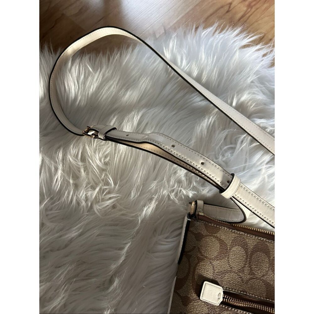 Coach C1554 Rowan File Bag Khaki Chalk Signature Canvas crossbody - Picture 2 of 9
